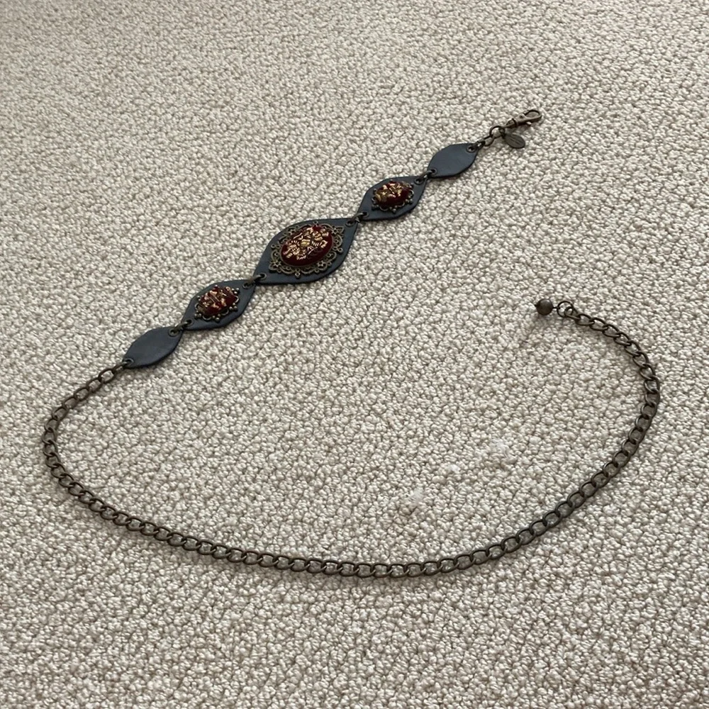 Chico’s Vintage Beaded Concho Belt RARE Boho Adjustable Women’s One Size 1990s